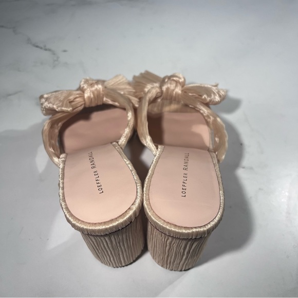 Loeffler Randall Penny Almond Pleated Fabric Knot Mule Heel Sandals - Picture 6 of 8